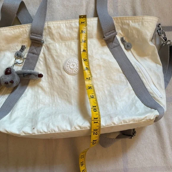 Kipling Cream and Gray Overnight Tote Bag - Picture 13 of 14